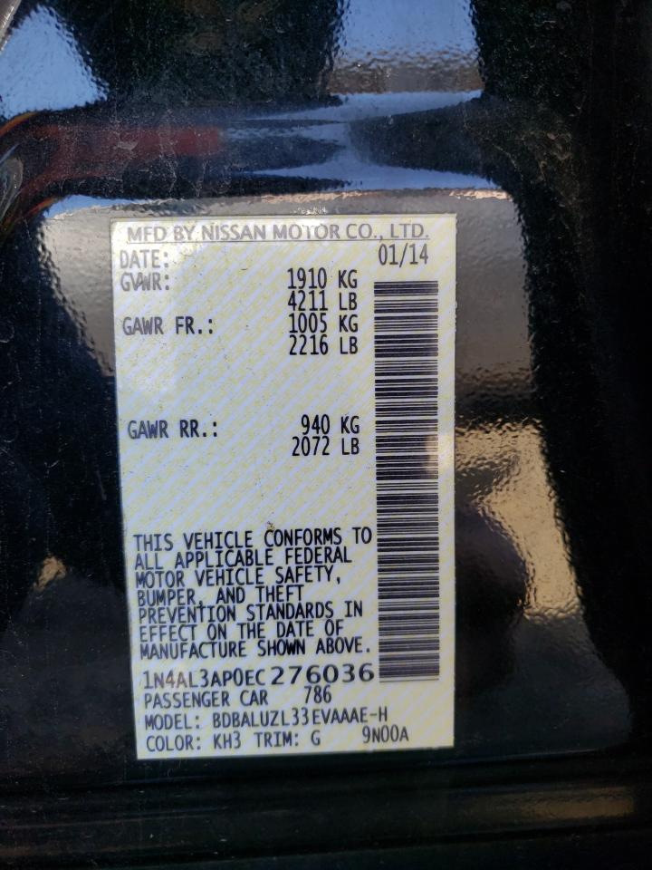 Photo 10 from auction – 2014 NISSAN ALTIMA 2.5 with VIN 1N4AL3AP0EC276036