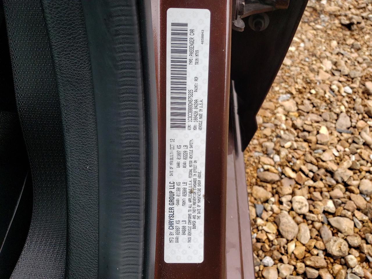 Photo 10 from auction – 2013 CHRYSLER 200 TOURIN with VIN 1C3CCBBB9DN575225