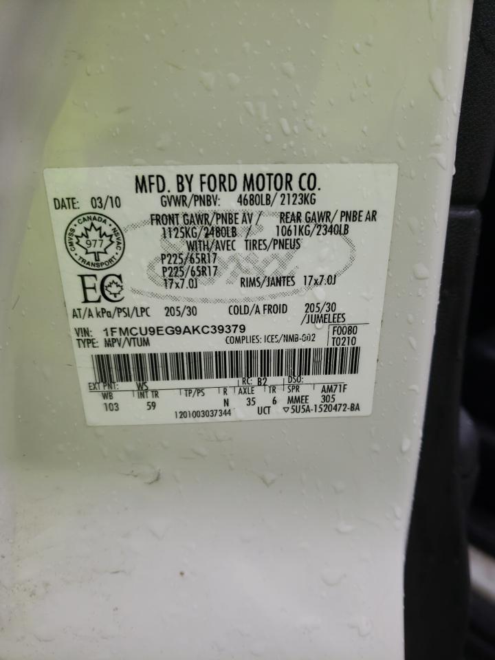 Photo 10 from auction – 2010 FORD ESCAPE LIM with VIN 1FMCU9EG9AKC39379