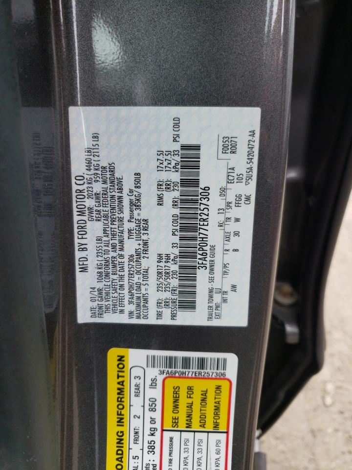 Photo 10 from auction – 2014 FORD FUSION SE with VIN 3FA6P0H77ER257306