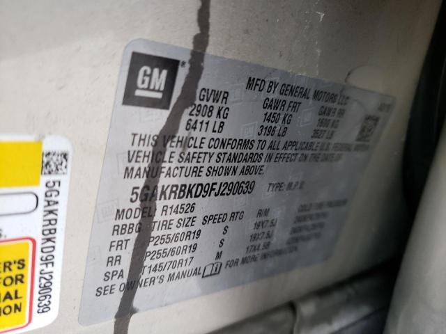 Photo 10 from auction – 2015 BUICK ENCLAVE with VIN 5GAKRBKD9FJ290639