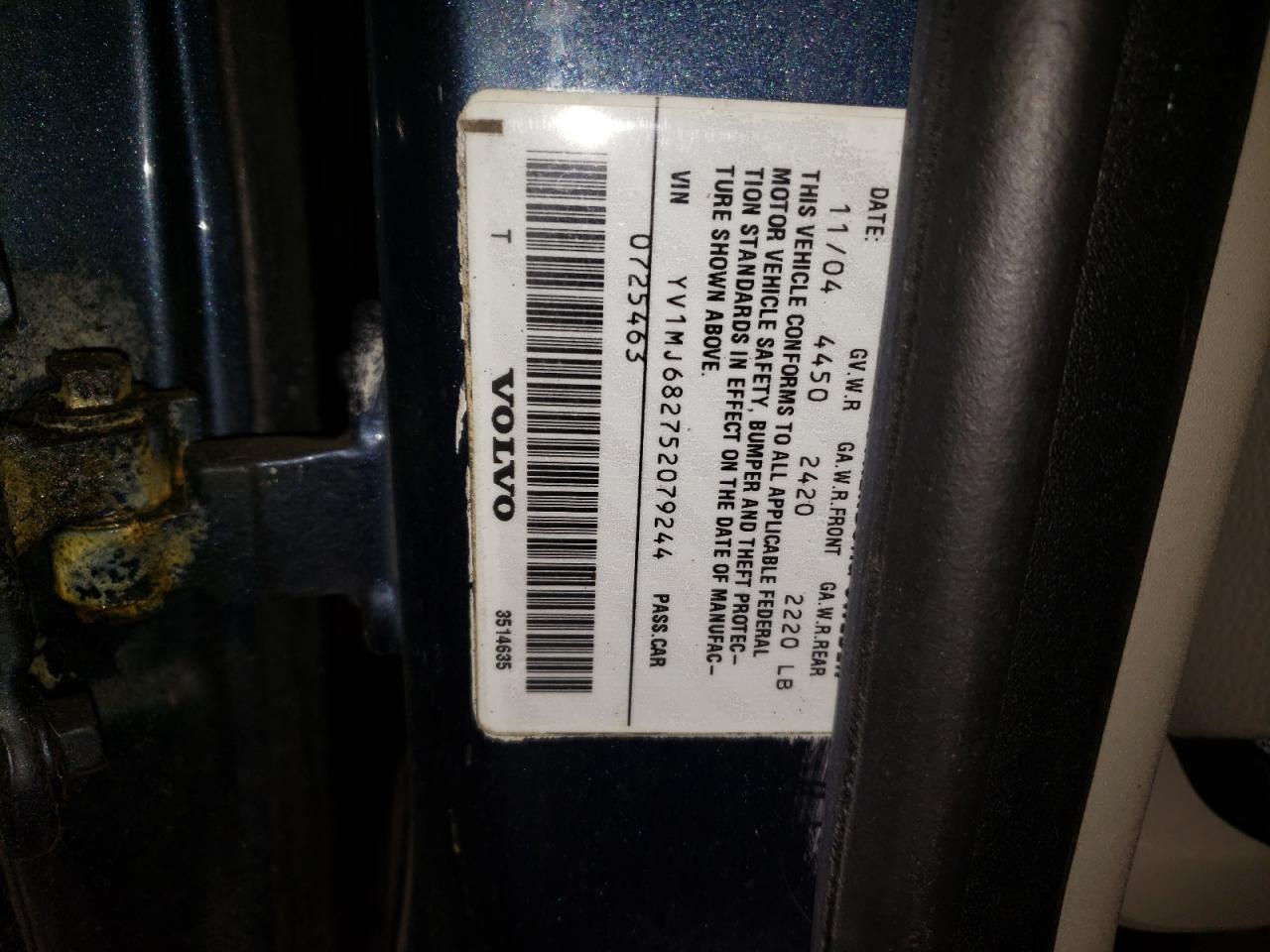 Photo 10 from auction – 2005 VOLVO V50 T5 with VIN YV1MJ682752079244