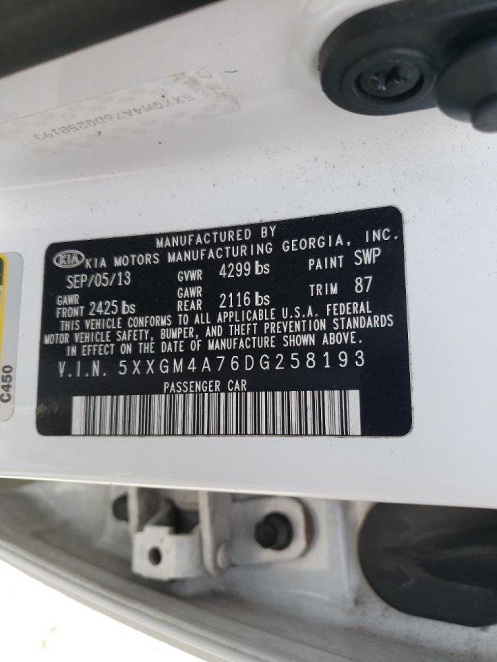 Photo 10 from auction – 2013 KIA OPTIMA LX with VIN 5XXGM4A76DG258193