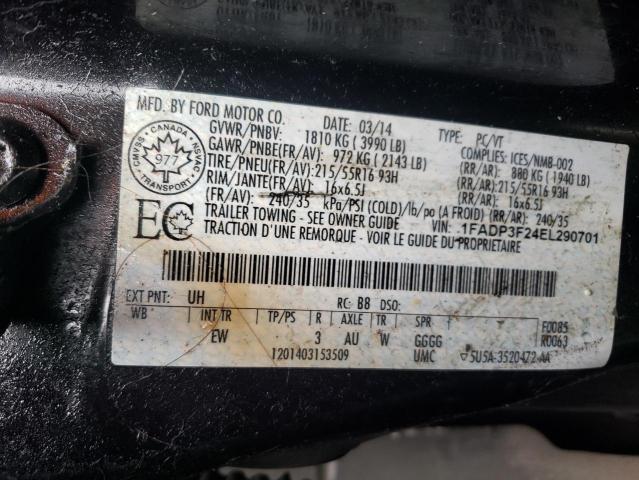 Photo 10 from auction – 2014 FORD FOCUS SE with VIN 1FADP3F24EL290701