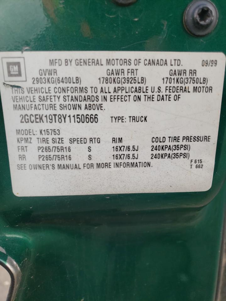 Photo 10 from auction – 2000 CHEVROLET SILVERADO with VIN 2GCEK19T8Y1150666