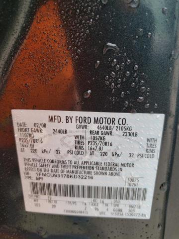 صورة رقم 10 من المزاد - 2008 FORD ESCAPE XLT مع VIN 1FMCU93178KD32216