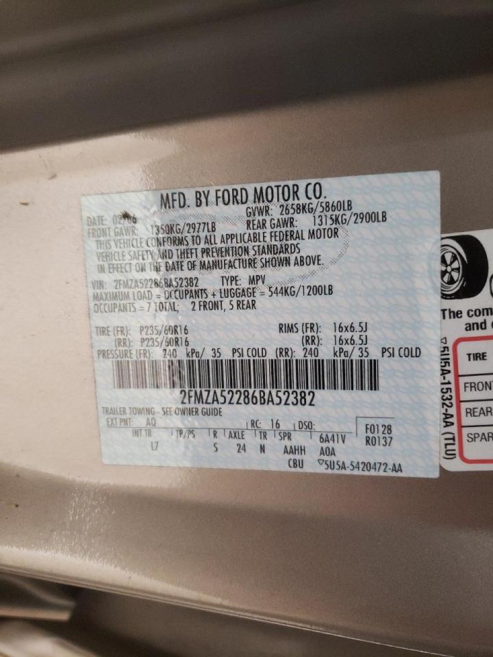 Photo 10 from auction – 2006 FORD FREESTAR S with VIN 2FMZA52286BA52382
