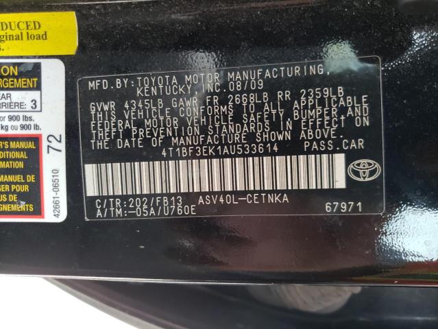 Photo 10 from auction – 2010 TOYOTA CAMRY BASE with VIN 4T1BF3EK1AU533614