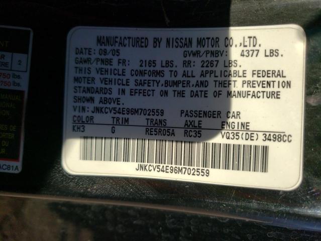 Photo 10 from auction – 2006 INFINITI G35 with VIN JNKCV54E96M702559