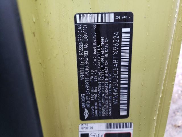 Photo 10 from auction – 2011 MINI COOPER with VIN WMWSU3C54BTX96224