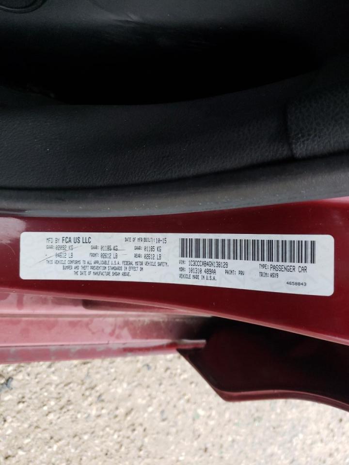 Photo 10 from auction – 2016 CHRYSLER 200 LIMITE with VIN 1C3CCCAB4GN138129