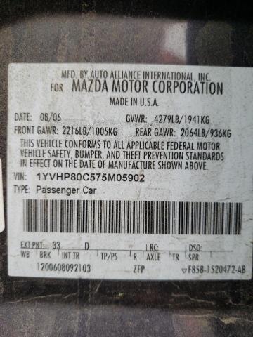 Photo 10 from auction – 2007 MAZDA 6 I with VIN 1YVHP80C575M05902