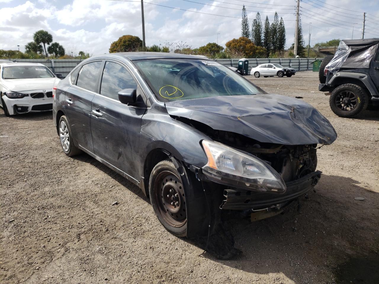 NISSAN SENTRA SV 2013 with VIN 1N4AB7AP3DN903583 - Photo from auction