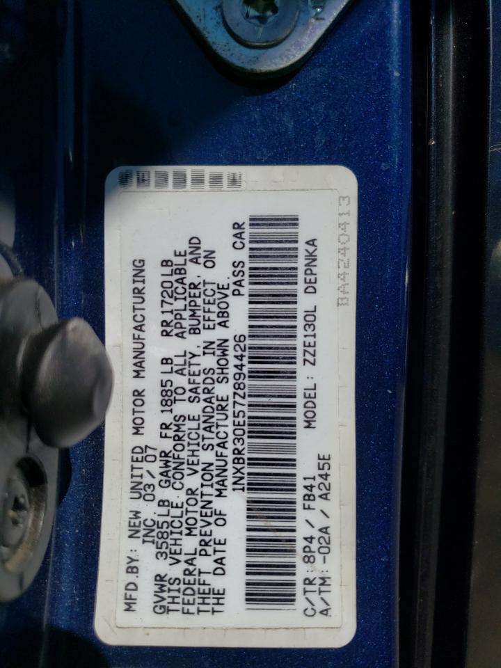 Photo 10 from auction – 2007 TOYOTA COROLLA LE with VIN 1NXBR30E57Z894426