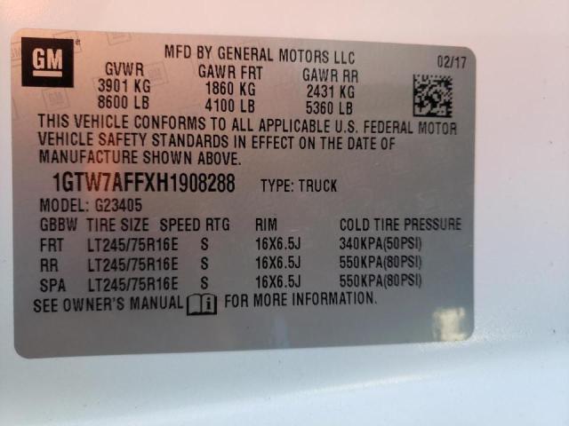 Photo 10 from auction – 2017 GMC SAVANA G25 with VIN 1GTW7AFFXH1908288