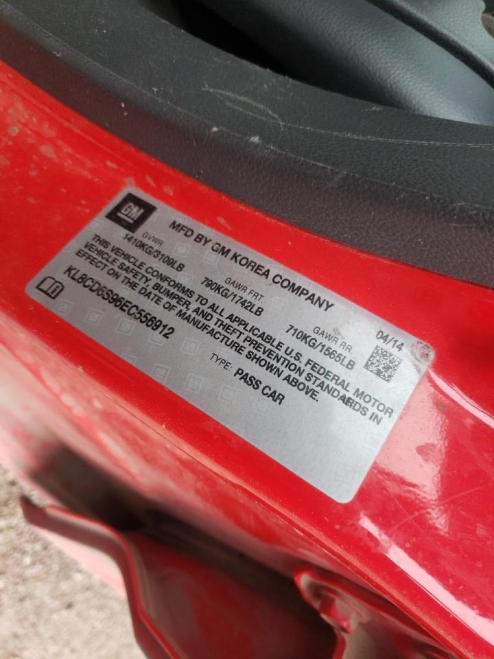 Photo 10 from auction – 2014 CHEVROLET SPARK 1LT with VIN KL8CD6S96EC556912