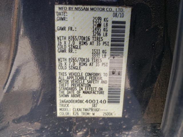 Photo 10 from auction – 2011 NISSAN FRONTIER S with VIN 1N6AD0ER0BC400140