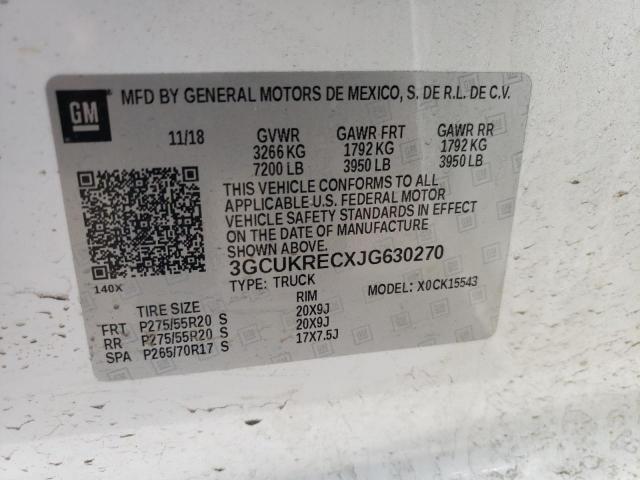 Photo 10 from auction – 2018 CHEVROLET SILVERADO with VIN 3GCUKRECXJG630270
