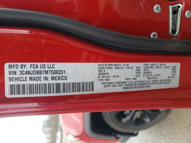 Photo 10 from auction – 2021 JEEP COMPASS LA with VIN 3C4NJDBB7MT506331