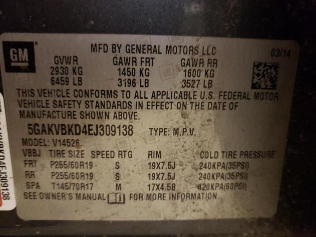 Photo 10 from auction – 2014 BUICK ENCLAVE with VIN 5GAKVBKD4EJ309138