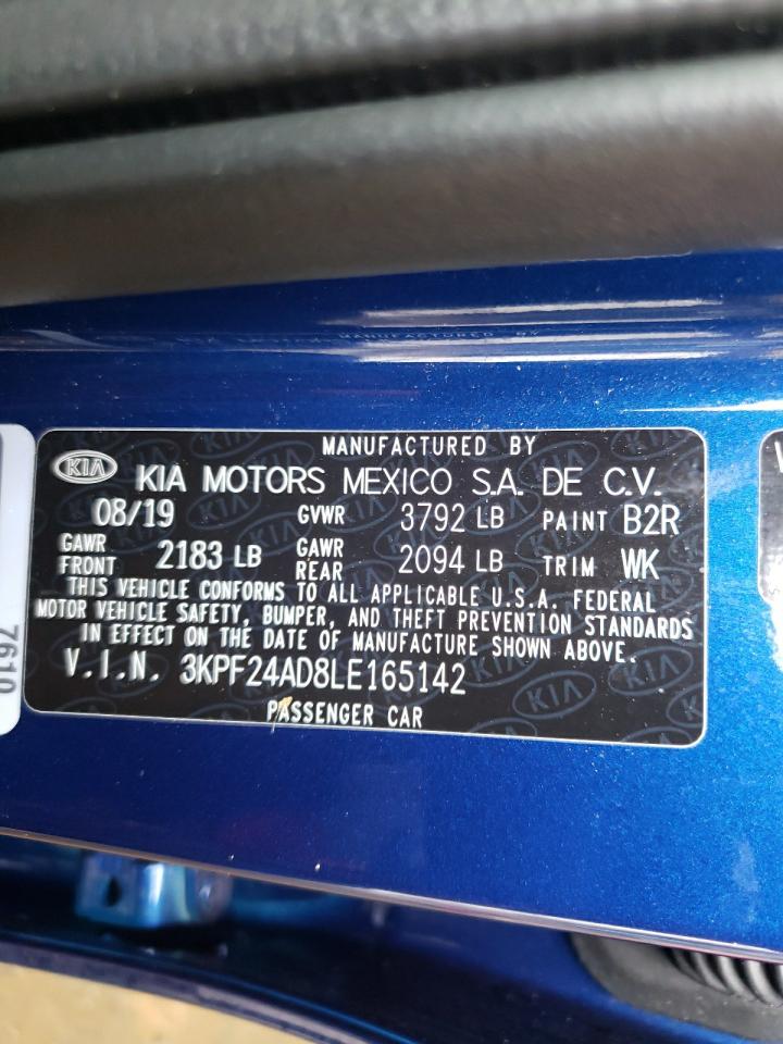 Photo 10 from auction – 2020 KIA FORTE FE with VIN 3KPF24AD8LE165142