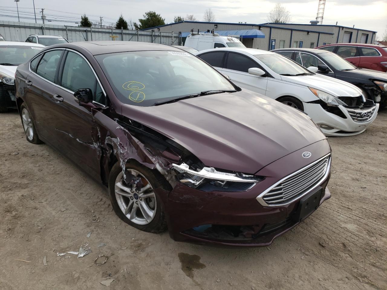 FORD FUSION SE 2018 with VIN 3FA6P0HD8JR201889 - Photo from auction