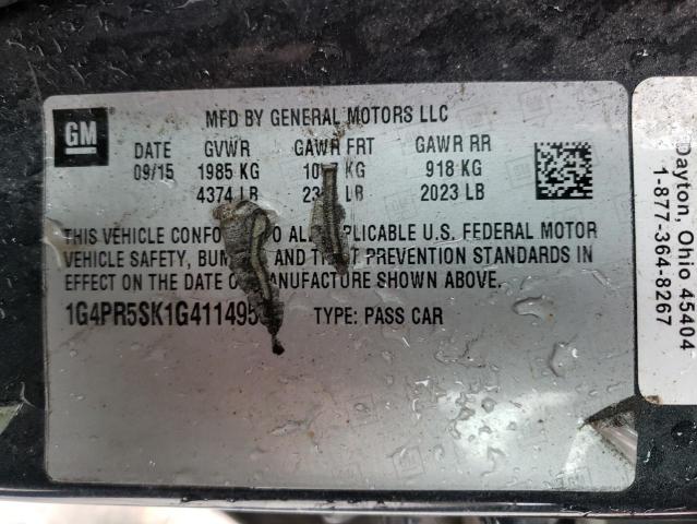 Photo 10 from auction – 2016 BUICK VERANO CON with VIN 1G4PR5SK1G4114958