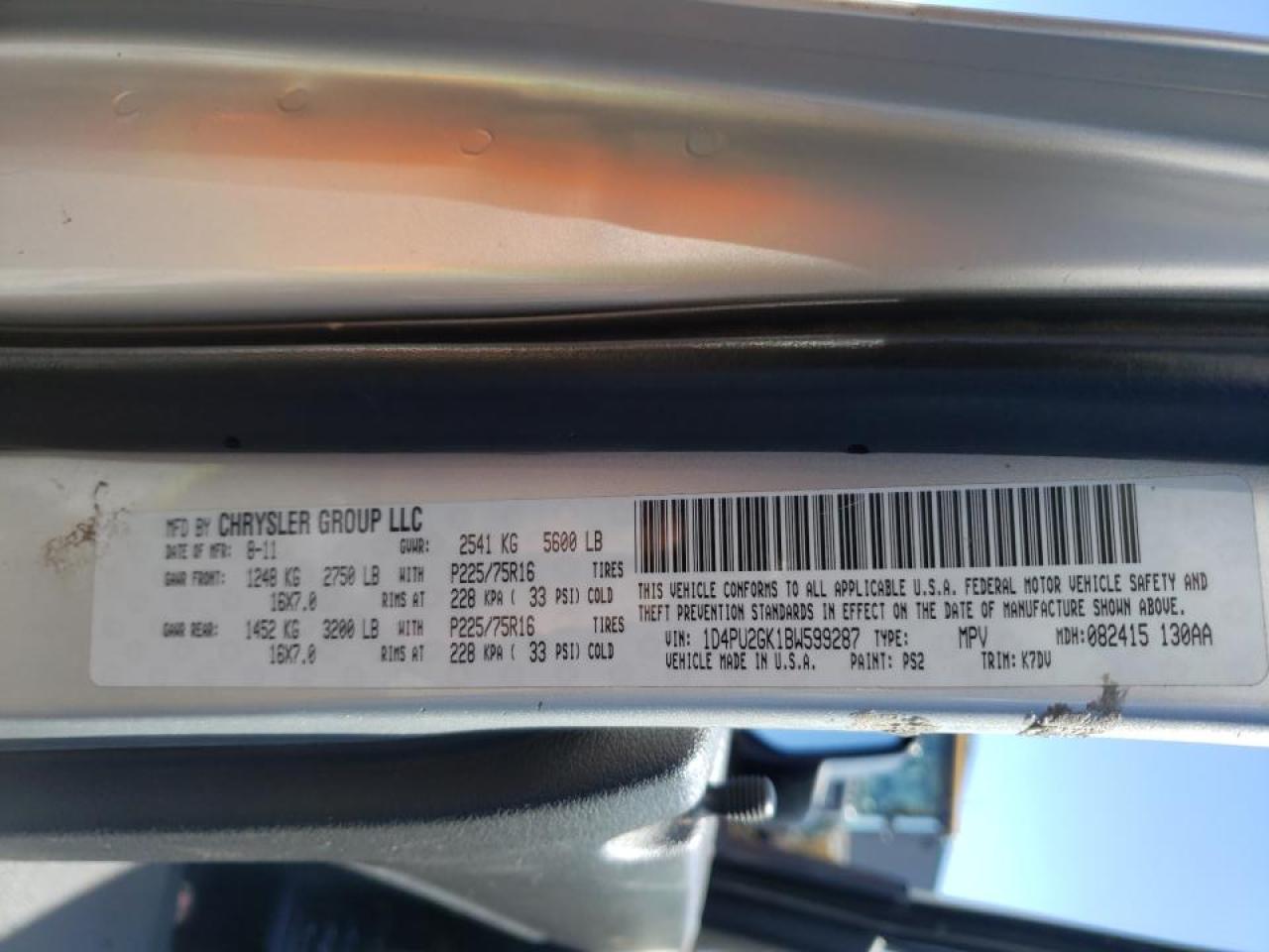 Photo 10 from auction – 2011 DODGE NITRO SE with VIN 1D4PU2GK1BW599287