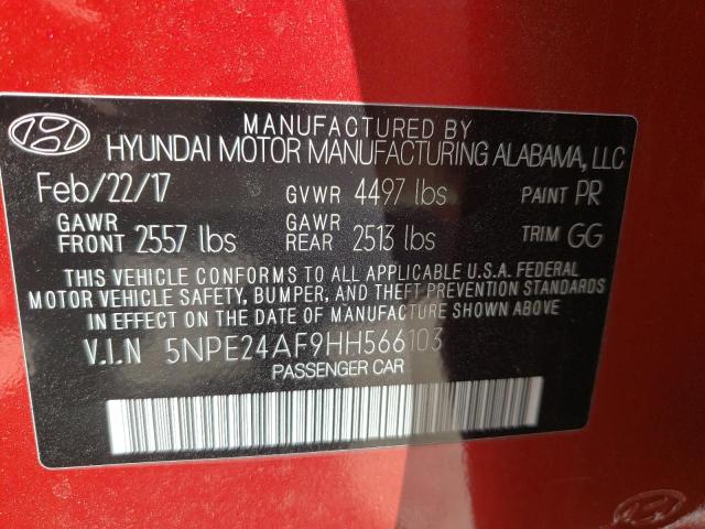 Photo 10 from auction – 2017 HYUNDAI SONATA SE with VIN 5NPE24AF9HH566103