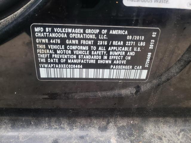 Photo 10 from auction – 2014 VOLKSWAGEN PASSAT S with VIN 1VWAP7A3XEC026464