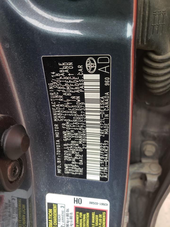 Photo 10 from auction – 2015 TOYOTA COROLLA L with VIN 2T1BURHE7FC257379