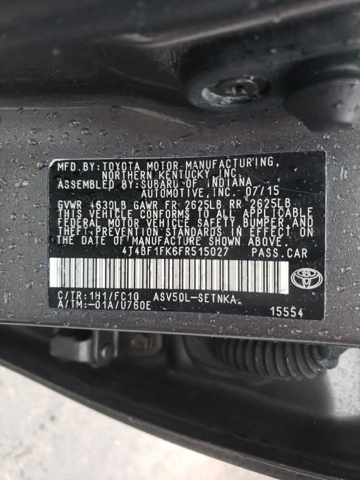 Photo 10 from auction – 2015 TOYOTA CAMRY LE with VIN 4T4BF1FK6FR515027