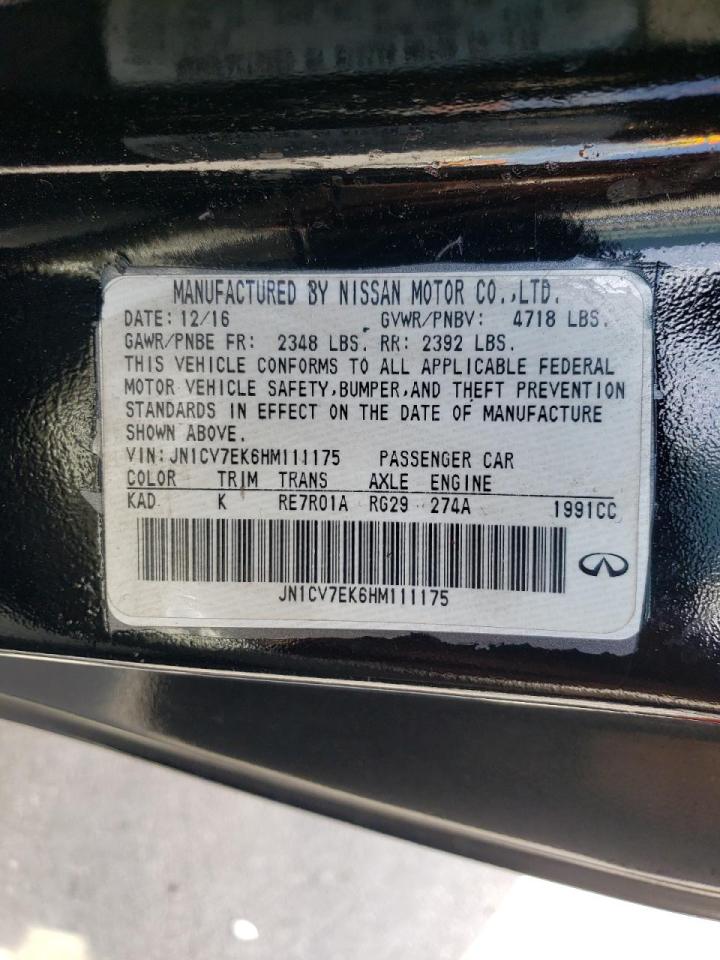 Photo 10 from auction – 2017 INFINITI Q60 BASE with VIN JN1CV7EK6HM111175
