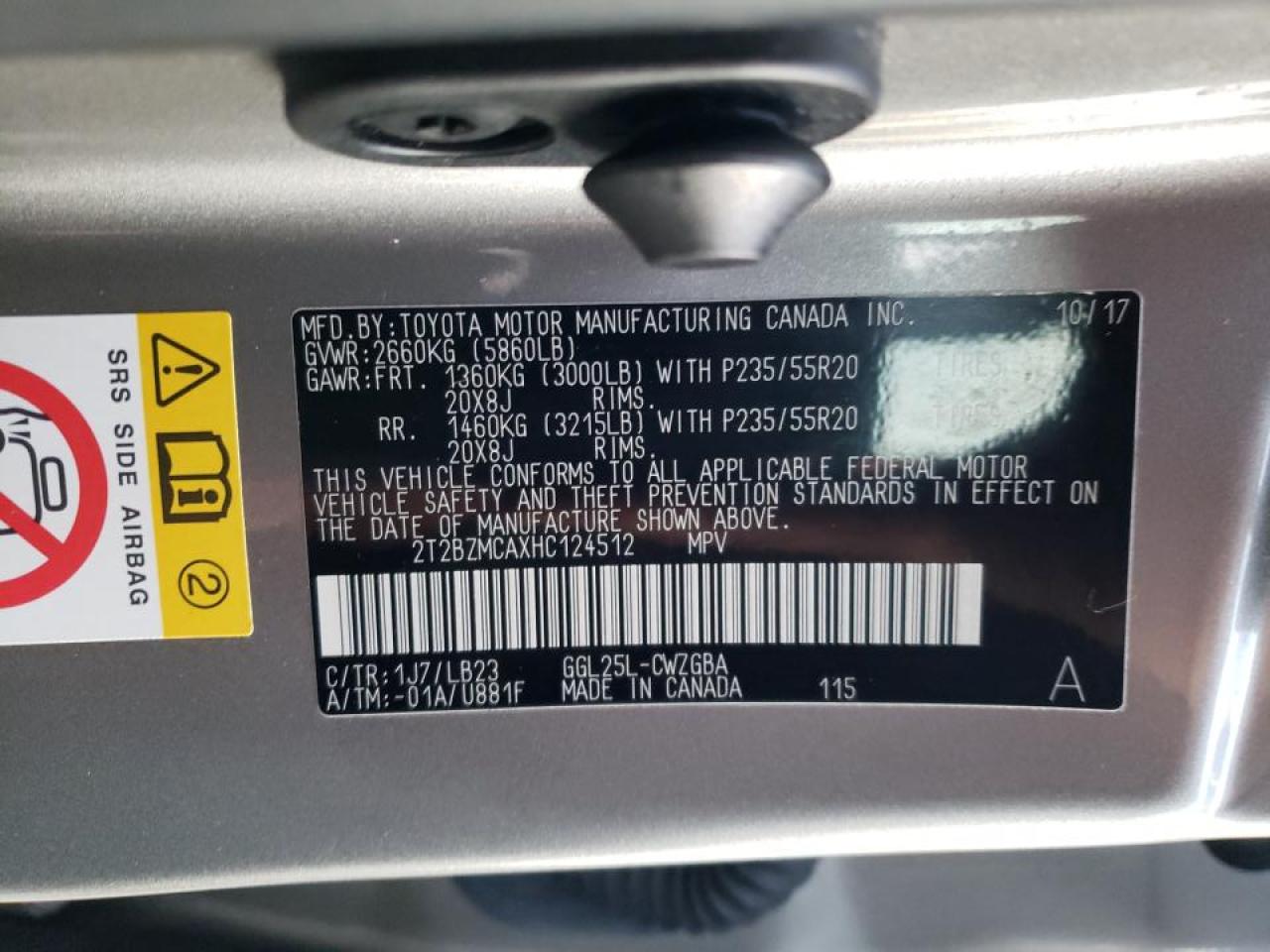 Photo 10 from auction – 2017 LEXUS RX 350 BAS with VIN 2T2BZMCAXHC124512