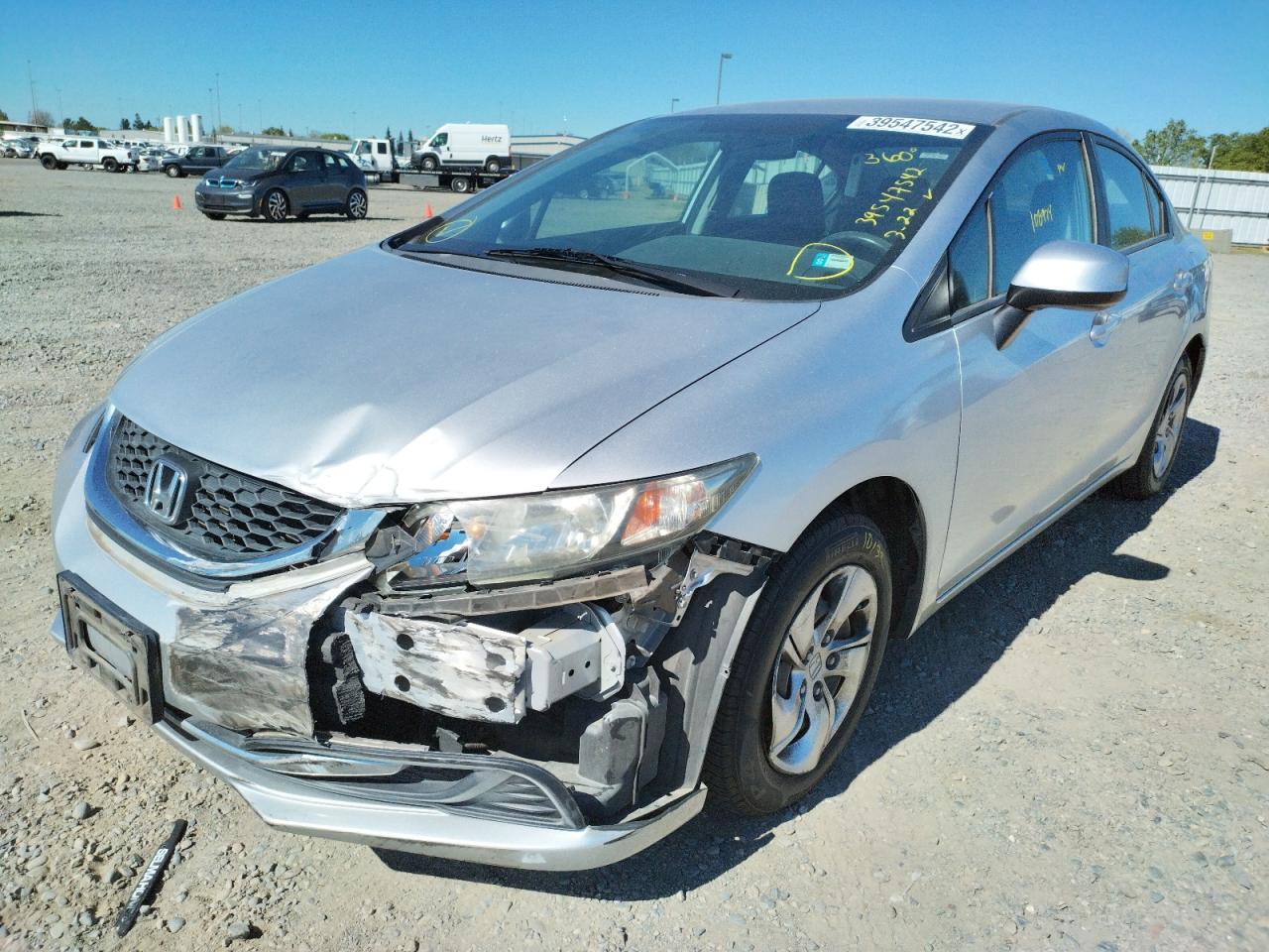 Photo 2 from auction – 2013 HONDA CIVIC LX with VIN 19XFB2F55DE242847
