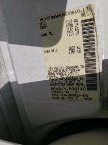 Photo 10 from auction – 2012 NISSAN MAXIMA S with VIN 1N4AA5AP2CC800740