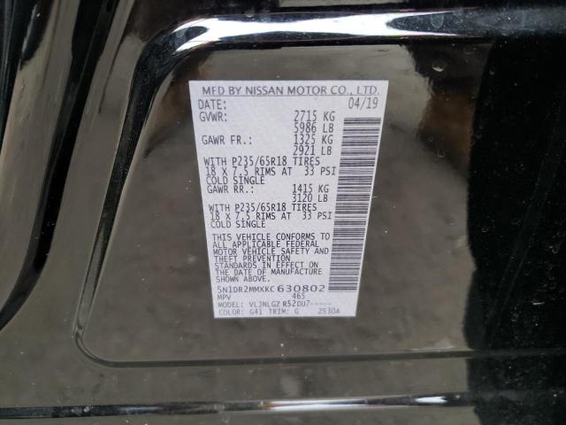 Photo 10 from auction – 2019 NISSAN PATHFINDER with VIN 5N1DR2MMXKC630802