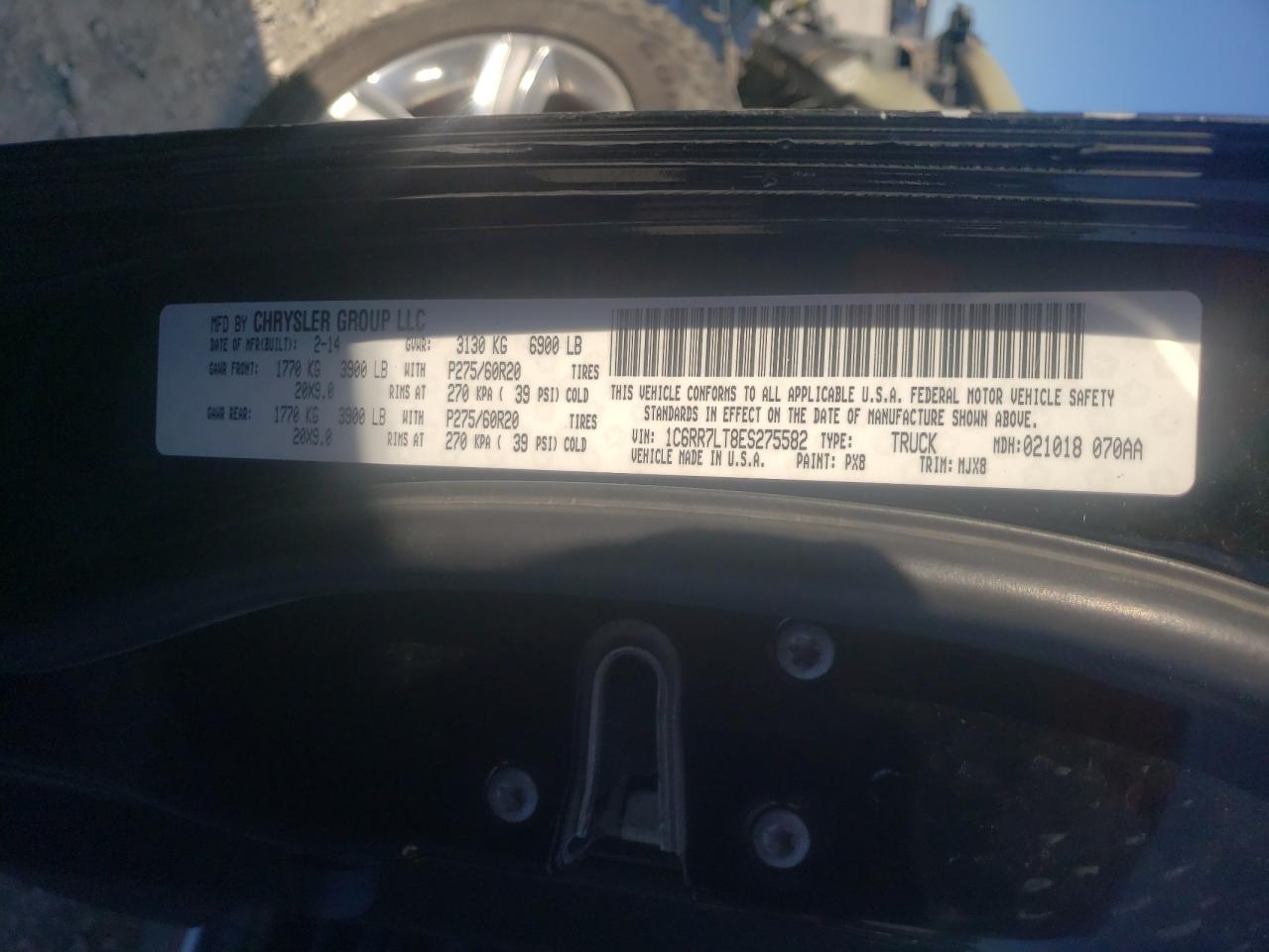 Photo 10 from auction – 2014 RAM 1500 SLT with VIN 1C6RR7LT8ES275582