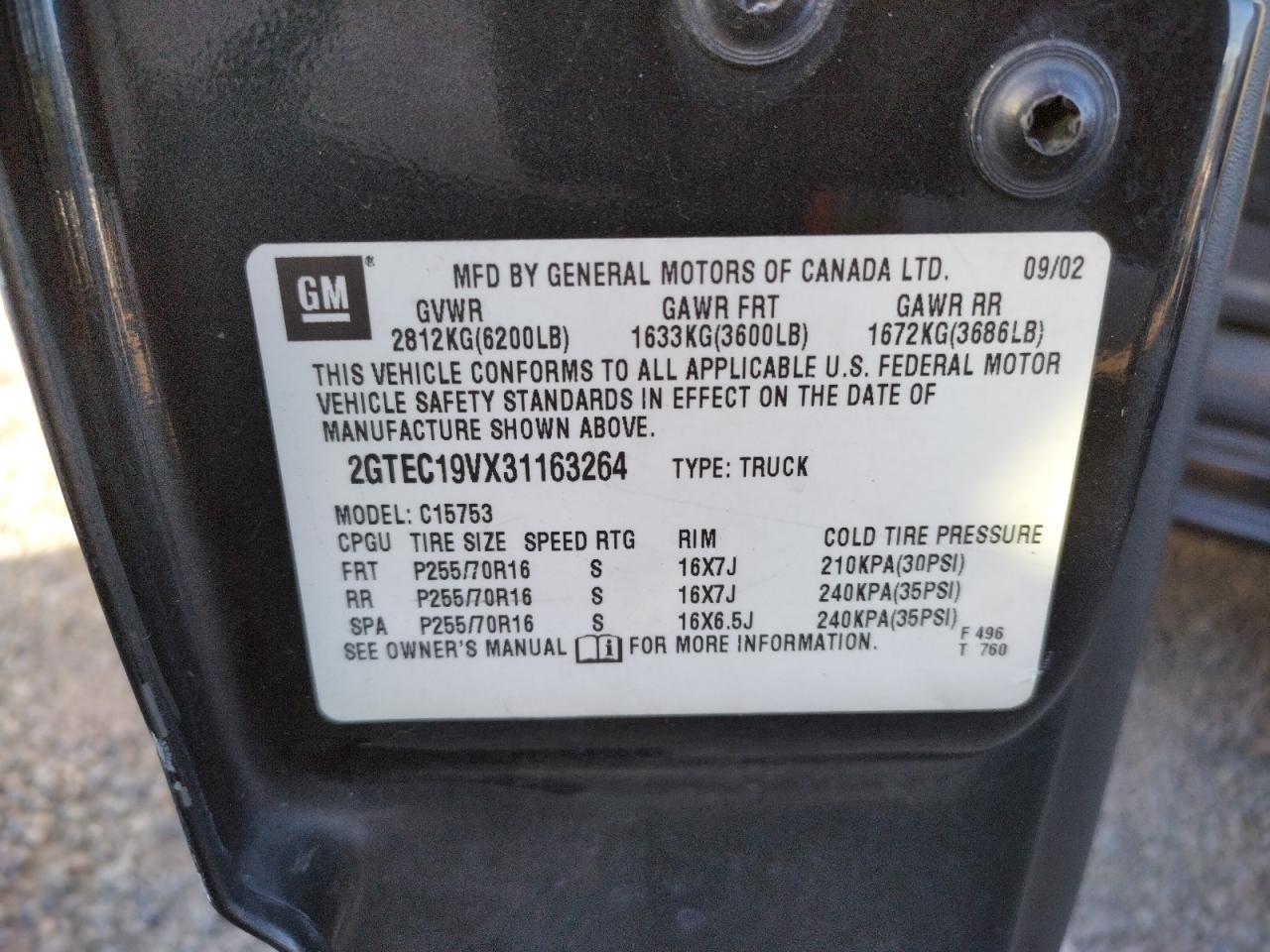 Photo 10 from auction – 2003 GMC NEW SIERRA with VIN 2GTEC19VX31163264