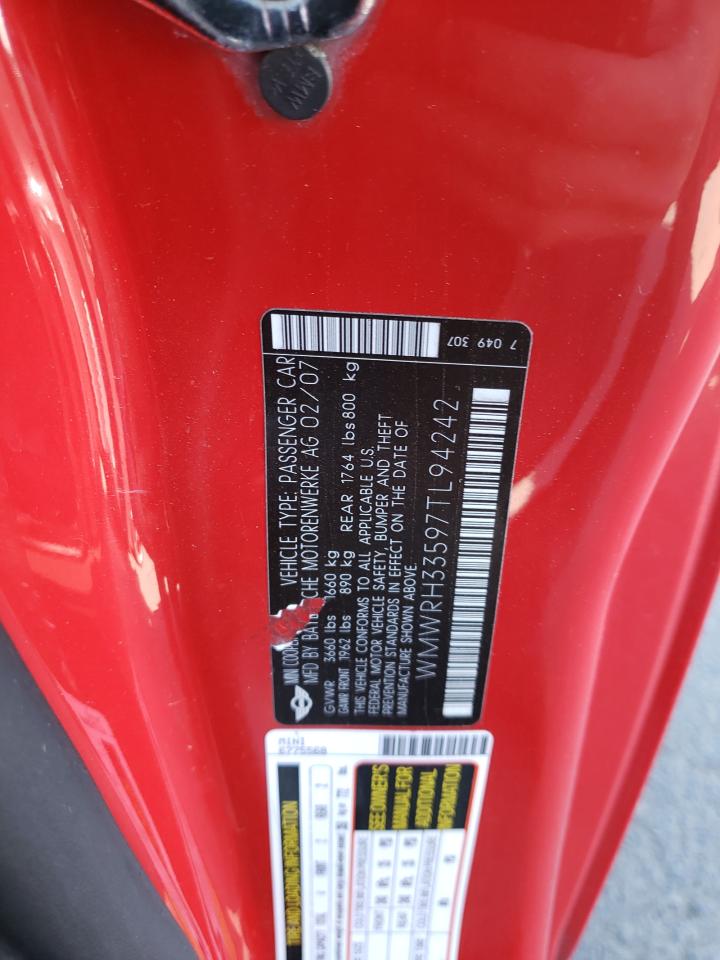 Photo 10 from auction – 2007 MINI COOPER S with VIN WMWRH33597TL94242