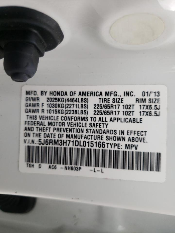 Photo 10 from auction – 2013 HONDA CR-V EXL with VIN 5J6RM3H71DL015166
