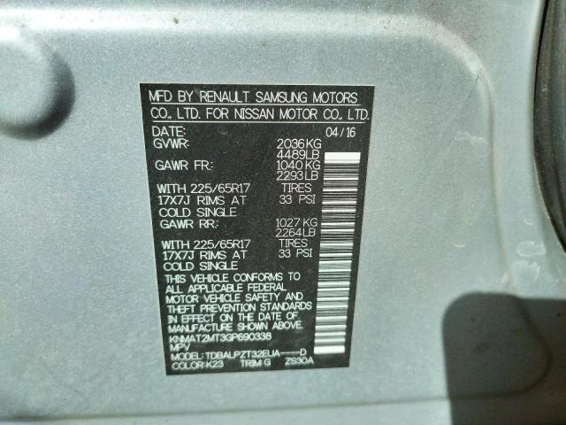 Photo 10 from auction – 2016 NISSAN ROGUE S with VIN KNMAT2MT3GP690338