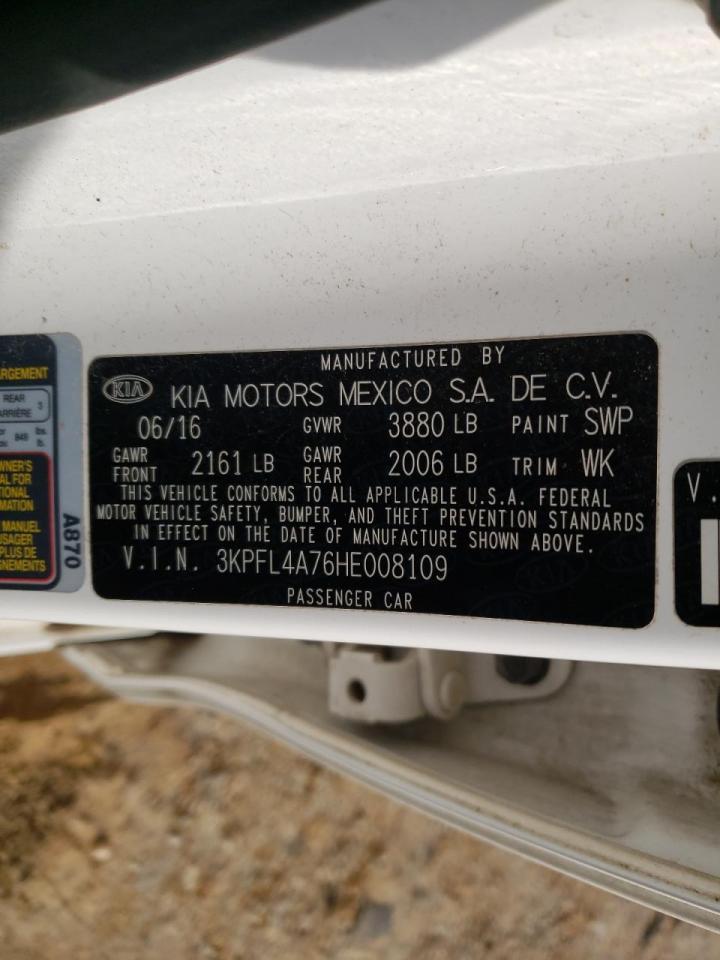 Photo 10 from auction – 2017 KIA FORTE LX with VIN 3KPFL4A76HE008109