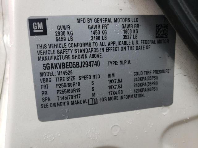 Photo 10 from auction – 2011 BUICK ENCLAVE CX with VIN 5GAKVBED5BJ294740