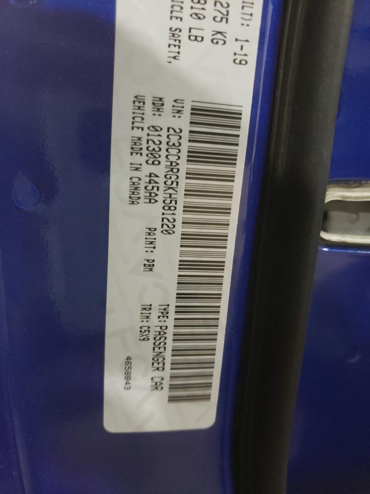 Photo 10 from auction – 2019 CHRYSLER 300 TOURIN with VIN 2C3CCARG5KH581220