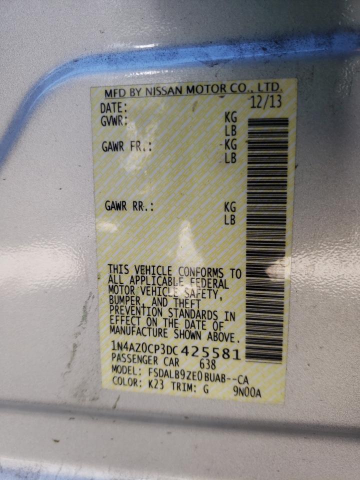 Photo 10 from auction – 2013 NISSAN LEAF S with VIN 1N4AZ0CP3DC425581