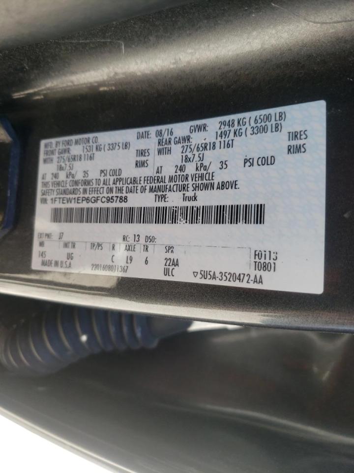 Photo 10 from auction – 2016 FORD F150 SUPER with VIN 1FTEW1EP6GFC95788