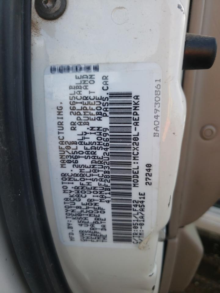 Photo 10 from auction – 2002 TOYOTA AVALON XL with VIN 4T1BF28B32U246699