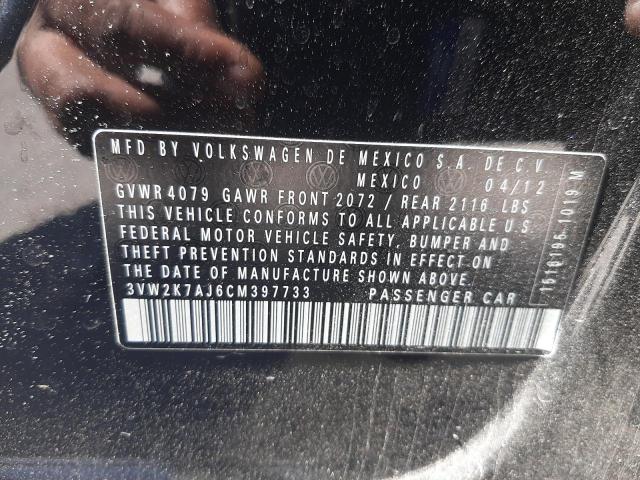 Photo 10 from auction – 2012 VOLKSWAGEN JETTA BASE with VIN 3VW2K7AJ6CM397733