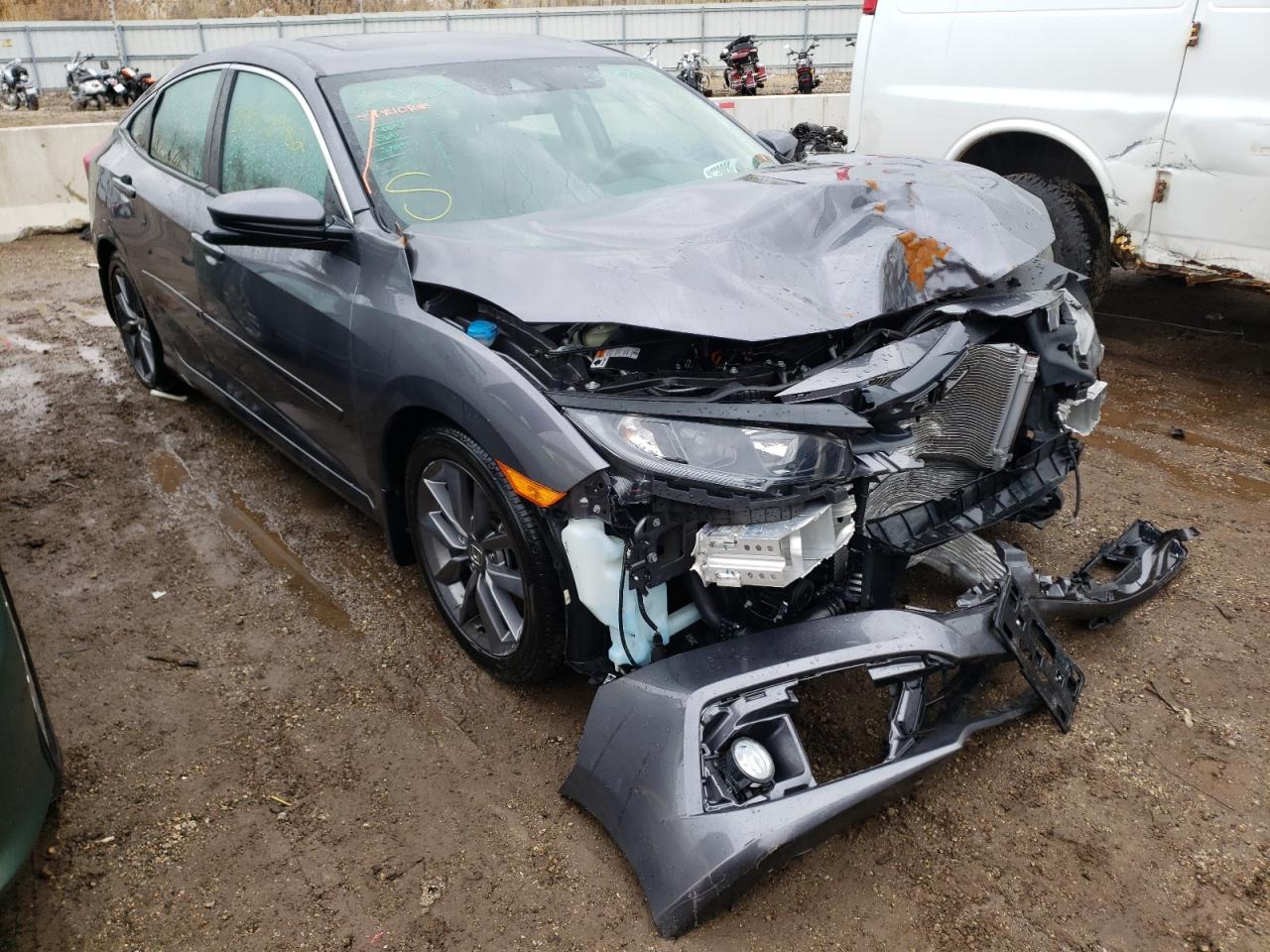 HONDA CIVIC EX 2019 with VIN 19XFC1F34KE019587 - Photo from auction